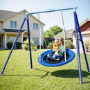 Heavy Duty 500lbs Saucer Swing Set - Outdoor Metal Frame Playground Equipment for Backyard, Includes 45'' Tree Swing & Adjustable Steel Stand - Kids/Toddlers Age 3-12 by TinyTreasures Baby Boutique