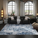 9x12 Rug Washable Boho Rug Soft Large Area Rug Non-Slip Non-Shedding Faux Wool Vintage Rug for Living Room, Farmhouse, Dining Room, Indoor, Kids Playroom, Blue by TinyTreasures Baby Boutique