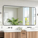 Bathroom Mirror 55" x 30", Large Rectangle Wall Mirror, Black Metal Frame Wall Mounted Mirrors for Bathroom, Vanity, Bedroom, Entryway Decor(Horizontal/Vertical) by CozyNest Decor