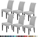 Joccun Chair Covers for Dining Room Set of 6,Dining Chair Slipcovers Stretch Dining Room Chair Covers Seat Protector,Washable Parsons Chair Cover for Home,Hotel,Banquet(Silver,6 Pack) by CozyNest Decor