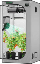 VIVOSUN G336 36"x36"x72" Grow Tent, 3x3 FT Advanced Gray Mylar Tent with 19mm Poles, Observation Window and Floor Tray for Hydroponic Plants for VS2000/VS3000 by GreenHaven Gardens