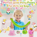 LAWOHO 6 Packs Bunny Pink Slime Kit -Cloud Clear Butter Slimes with Easter Charms & Add-ins, Soft Fluffy Slimes Kits for Girls & Boys, 360ml Pink & Green Easter Slime Making Kit Party Favor for Kids by TinyTreasures Baby Boutique