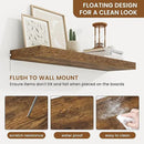 fuqing Floating Shelves for Wall, Bathroom Shelf Wall Mounted for Storage, Shelves with Invisible Bracket for Bedroom, Kitchen, Living Room, Farmhouse Small Book Shelf, 30 Inch Set of 2, Rustic Brown by CozyNest Decor