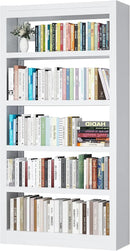 Metal Bookshelf Adjustable - 61" Tall White Bookcase, 5 Tier Book Shelf, Tooless Assembly Book Case, Modern Bookshelves and Bookcases for Home Office, Living Room, Bedroom, Study, Library by CozyNest Decor