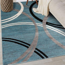 Rugshop Modern Wavy Circles Design Area Rug 4' x 6' Blue by TinyTreasures Baby Boutique