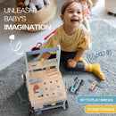 2-in-1 Baby Push Walker - Wooden Push Walker and Tool Toy for Babies - Toddler Learning Activity Walker for Girls Boys 1-3 Years - Educational and Sturdy Construction by TinyTreasures Baby Boutique