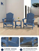 KINGYES HDPE Adirondack Chair, Classic All-Weather Adirondack Chairs, Outdoor Patio Adirondack Chair for Deck Lawn fire Pit, Navy by GreenHaven Gardens