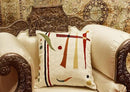 Kandinsky Contemporary Throw Pillow Cover - Cream | Modern Pillow Cases | Abstract Throw Pillows | Modern Boho Pillow | Abstract Chair Cushions | Hand Embroidered Cushion | Wool Size 18x18 by CozyNest Decor