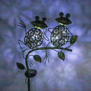 Afirst Solar Lights Outdoor Decorative Metal Sitting Frogs Hollow Out White LED Metal Waterproof Garden Stake Lights for Walkway Pathway Lawn Patio Yard Decorations by CozyNest Decor