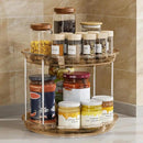 LAMU 2 Pack 2 Tier Lazy Susan Turntable Organizer 9.25'' Rotating Spice Rack Organization for Cabinet, Kitchen, Pantry, Countertop, Bathroom, Vanity, Medicine Cabinet Organizer, Amber by CozyNest Decor