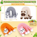 Crochet Kit for Beginners, 4 Pack Funny Cat Crochet Kits, Animal Starter Crochet Kit with Step-by-Step Video Tutorials, Easy DIY Cat Craft for Adults & Kids, Novelty Gift for Crochet Lovers by TinyTreasures Baby Boutique