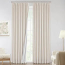 Vision Home Natural Pinch Pleated Full Blackout Curtains Linen Blended Room Darkening Window Curtains 120 inch for Living Room Bedroom Thermal Insulated Pinch Pleat Drapes with Hooks 60" Wx120 Lx1 by CozyNest Decor
