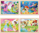 Wooden Puzzles for Kids Ages 4-6, 4 Packs 24 PCs Unicorn Mermaid Princess Fairy Jigsaw Puzzles, Preschool Educational Brain Teaser Toys for Girls 3 4 5 6 Years Old. by TinyTreasures Baby Boutique