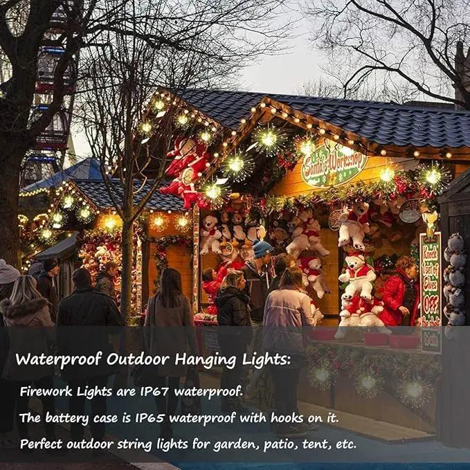 FOOING 6 Pack Firework Lights Led Copper Wire String Lights 8 Modes Battery Operated Fairy Lights with Remote,Wedding Decorative Hanging Lights for Party Patio (Warm White), photo 5 of 7