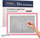 iVyne Rechargeable A4 Light Pad for Tracing & Weeding - LED Light Board for Weeding Vinyl - for Cricut Vinyl Weeding Tools - Ultra-Thin & Portable - Perfect for Artists & Crafters - Pink by TinyTreasures Baby Boutique