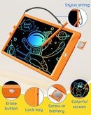 TEKFUN Toys for Girls Boys 10IN LCD Writing Tablet, Magic Doodle Board with Anti-Lost Stylus, Mess Free Coloring for Toddlers Drawing Pad, Toddler Travel Car Plane Trip Toys Gifts (Orange) by TinyTreasures Baby Boutique