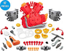Engine Building Kit, Kids Mechanic Repair Set for Kids Motorcycle Engine，Take Apart Toys-42pc Playset，STEM Engine Model Kit Toy with Cool Lights&Sounds，Educational Toys for 3+ Year Old (red) by TinyTreasures Baby Boutique