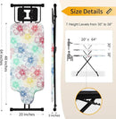 Extra Large Ironing Board with Hang Rail and Iron Rest 63" L x 20" W (Large with Iron Rest (Floral Cover)) by CozyNest Decor
