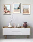 HesenDot Natural OAK Wood Framed Summer in Positano Wall Art,12x16in Italy Amalfi Coastal Canvas Wall Print,Arienzo Beach Umbrellas Poster Wall Decor for Living Room,Bedroom,Office Gallery Set of 1 by CozyNest Decor