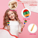 2 Pcs Maracas Hand Percussion Rattles, PLULON Colorful Wooden Maracas Rumba Shakers Rattle Latin Musical Instrument for Kids Adults Game Playing, Mexican Fiesta Cinco De Mayo Party Favors Supplies by TinyTreasures Baby Boutique