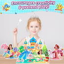 Stickers for Kids, Gem Stickers Kit, Travel Toys for Girls, 600+Sticker, DIY Scrapbooking Activity, 5 Princess Theme Diamond Art Kits for Kids Christmas Birthday Gifts for Girls Ages 3, 4, 5, 6, 7, 8 by TinyTreasures Baby Boutique