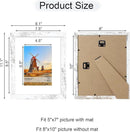 8x10 Picture Frame Set of 4, 8 x 10 Wood Photo Frames with Mat for 5x7, Rustic Natural Wooden Frame with Real Glass Cover for Wall and Tabletop Display,Distressed White by CozyNest Decor