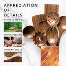 Wooden Spoons for Cooking, Nonstick Cooking Utensil Set with 8 Piece Acacia Wooden Spatulas and Spoons for Cooking, Terrific for Everyday Kitchen Tasks by CozyNest Decor