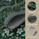 Joydeco Boho Floral 8x10 Area Rugs for Living Room, Washable Dark Green Rug Non Slip, Soft Large Low-Pile Botanical Forest Indoor Floor Throw Carpet for Bedroom Nursery Dining Office by TinyTreasures Baby Boutique