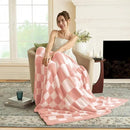 Joiedomi Throw Blanket for Couch, Pink White Checkered Knitted Blankets Gifts for Women Mom Girls, Cozy Cute Soft Throw Home Room Decor Aesthetic Women Mothers Birthday Gifts 50x70 Inches by CozyNest Decor