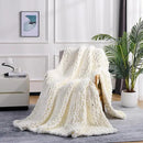 L'AGRATY Chunky Knit Blanket Throw: 72''x84'' Chenille Chunky Knitted Throw Blanket for Bed Couch - Handmade Thick Big Cable Knit Blanket - Large Chunky Crochet Blanket for Home Decor(Cream White) by CozyNest Decor