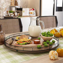 Acacia Wood 18" Lazy Susan Turntable Organizer for Table Top, Farmhouse Large Round Lazy Susan for Cabinet Kitchen Centerpieces Dining Table, for Condiments Charcuterie, Bathroom Vanity Tray Decor by CozyNest Decor