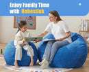 Hobestluk 3.5FT Bean Bag Chair Adult Bean Bag Chair Large Bean Bag Chair with Filler Included Teardrop Bean Bag with Removable Cover for Bedroom Living Room - (Large, Blue) by CozyNest Decor