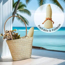 Beach Sun Straw Hats for Women, Summer Sun Protection Foldable Packable Wide Brim Hat by GreenHaven Gardens