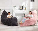 Hobestluk 3 in 1 Bean Bag Chair Giant Bean Bag Chairs for Adults with Ripple Cover Convertible Bean Bag Floor Cushion with Machine Washable Cover for Living Room (Ripple Pink) by CozyNest Decor
