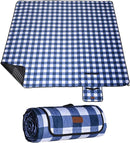 HX&OD Outdoor Picnic Blanket, Extra Large, 80''x60'' Waterproof Foldable Blankets Gingham Picnic Mat for Beach, Camping Grass Lawn Park Accessories Cute Couple Ideas Wedding (Blue, 80”x60”) by TinyTreasures Baby Boutique