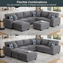 L Lengend Vansen Modular Sectional Sofa U Shaped Couch with Ottoman Modern Reversible Corner Sectional Couch for Living Room (Dark Grey, U Shaped Sofa-3) by CozyNest Decor