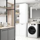 ECACAD Tall Bathroom Storage Cabinet with Shelves and Tilt-Out Laundry Hampers, Freestanding Floor Cabinet for Living Room, Bedroom & Kitchen, White (31.5”W x 13.8”D x 78.7”H) by CozyNest Decor