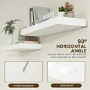 Deep Floating Shelves, 12'' Deep Rustic Large Floating Shelves Set of 2, White Shelves for Wall 36 Inches Long, Wood Shelves for Living Room Laundry Room Bedroom Kitchen Home Office - White by CozyNest Decor