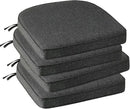 Outdoor Round Corner Seat Cushion, 17"x16"x2", Set of 4, Non Slip Seat Cushion Pads with Removable Cover for Patio Furniture, Garden Yard Lawn, Charcoal Gray by GreenHaven Gardens