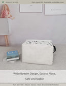 Rectangular Folding Laundry Basket,Canvas Basket,Nersury Hamper,Suitable for Children,Office,Bedroom,Clothes,Toys Storage (REC Cow), 14.9’’L ×10.2’’W×9.05’’H inches by TinyTreasures Baby Boutique