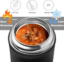 Thermo for Hot Food & Drinks, Thermo Lunch Box, 17oz Vacuum Insulated Food Container with Spoon&Drawstring Bag, Soup Thermo for Adults, Black by TinyTreasures Baby Boutique