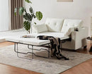 Pull Out Sofa Bed, Full Size Sleeper Sofa, 2-in-1 Convertible Corduroy Couch with USB Charging, Memory Form Couch for Living Room, Apartment and Small Space (Beige, Chenille - Full Size) by CozyNest Decor