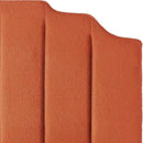 24KF Orange Teddy Fabric Tufted King Upholstered Headboard, Modern Vertical Channel Design California King Headboard with Stepped Silhouette Top Edge,6026-K-Teddy Orange by CozyNest Decor