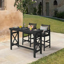 HDPE Patio Bar Table, 41" Rectangle Outdoor Bar Tables Counter Height Table, Adirondack Outdoor Bar Height Table, HDPE Outside Pub Tables for Balcony, Deck, Backyard, Poolside, Obsidian by GreenHaven Gardens