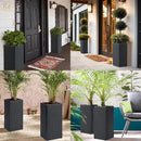 LEWIS&WAYNE Set of 2 Tall Planters for Outdoor Plants Handmade 24'' Wicker Tall Square Planter Box with Removable Liners Modern Planter for Indoor Outdoor Garden Patio Front Porch - Black by GreenHaven Gardens