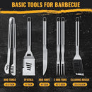 BBQ Grill Tools Set 16-inch Heavy Duty, 6 Pcs- Barbecue Utensils Kit for Camping, Kitchen, Outdoor Cooking,Suitable as a Gift for Men, Fathers, Friends by GreenHaven Gardens