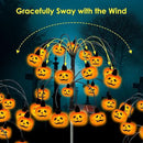 Halloween Decorations, 2 Pack 40LED Solar Halloween Pumpkin Lights Outdoor Waterproof Halloween Solar Garden Lights Swaying Firefly Lights for Yard Garden Patio Party Decor Orange by GreenHaven Gardens