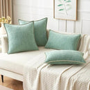 MIULEE Pack of 2 Couch Throw Pillow Covers 20x20 Inch Greyish Green Farmhouse Decorative Pillow Covers with Stitched Edge Soft Chenille Solid Dyed Spring Pillow Covers for Sofa Bed Living Room by CozyNest Decor