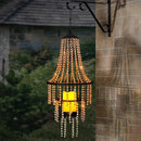 Battery Operated Hanging Chandelier Outdoor Indoor, 28” Modern Acrylic Crystal Hanging Beaded Lantern with Led Candle Light, Pendant Lights Decor for a Gazebo, Garden, Backyard, Patio, Balcony, Porch by GreenHaven Gardens