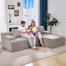 Hobestluk 96“ Modular Sectional Sofa Couches L-Shape Couch 3 Seat Modular Sofa Memory Foam Sectional Couches for Living Room, Cloud Couch with Oversized Chaise (Grey, Checked (Right Facing Chaise)) by CozyNest Decor